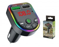 FM трансмиттер TDS TS-CAF16 12/24В, USB/microSD/AUX, автомобильный, Bluetooth 5, 0, USB зарядка 3100 mA, коробка, черный