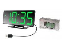 Часы сетевые VST 888-4 яркие зеленые цифры, зеркальный дисплей, без блока питания